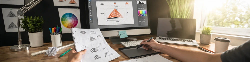 Graphic design workspace